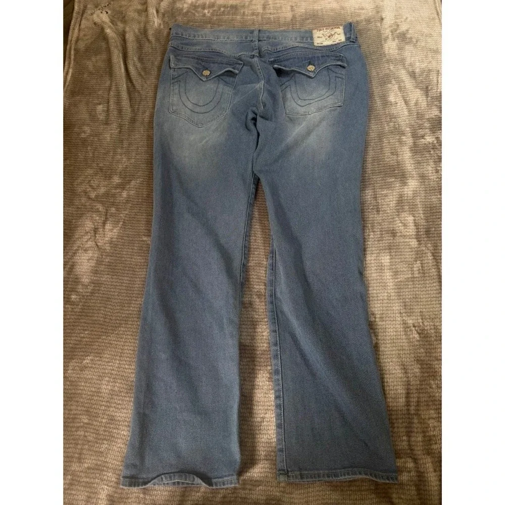 True Religion Ricky Relaxed Straight Mens Flap Stretch Denim Jeans Blue 40x31